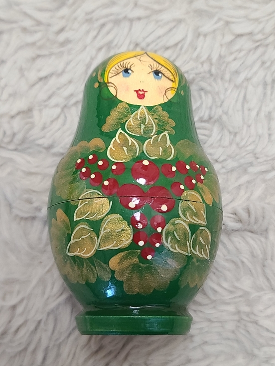 Other - Green Russian Matryoshka Doll Holiday Decor,  Set Of 4 Nesting Dolls